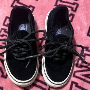 Vans- Like New Kids size 11 Black Velvet